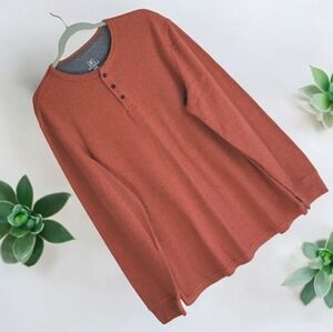 George Long Sleeve Thermal Henley Shirt Size X-Large